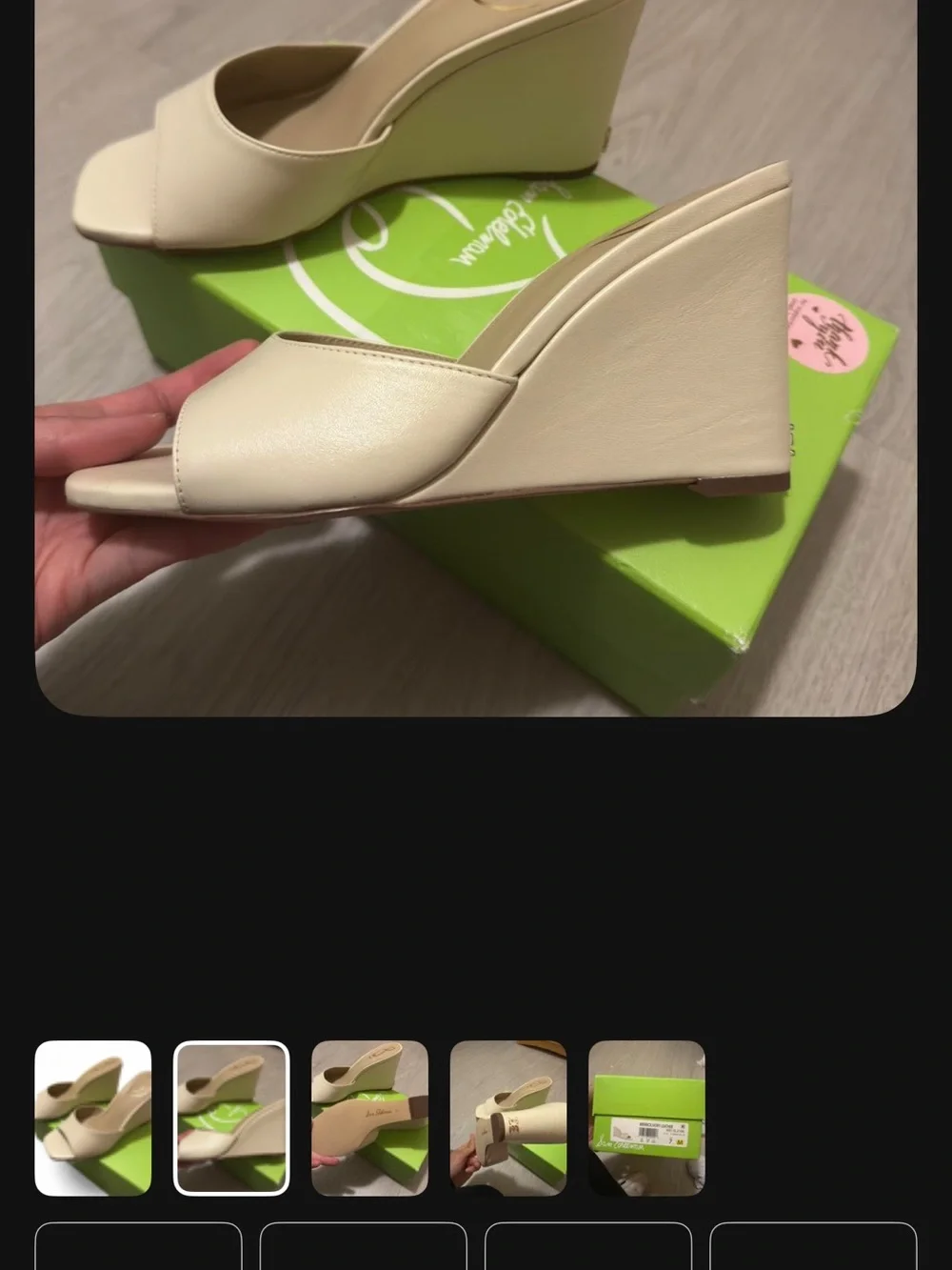 Sam Edelman Nude/Beige Wedge Slide Sandals